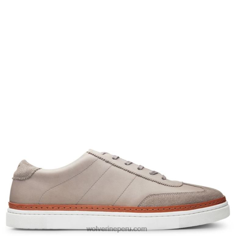 hombres L24N225 Wolverine cuero gris/gamuza gris tenis blvd court