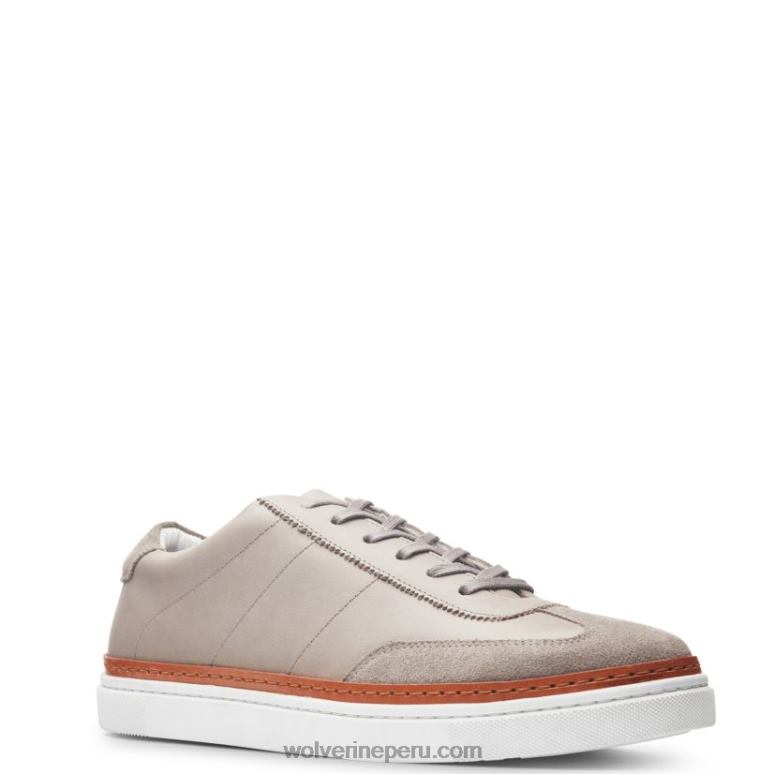 hombres L24N225 Wolverine cuero gris/gamuza gris tenis blvd court