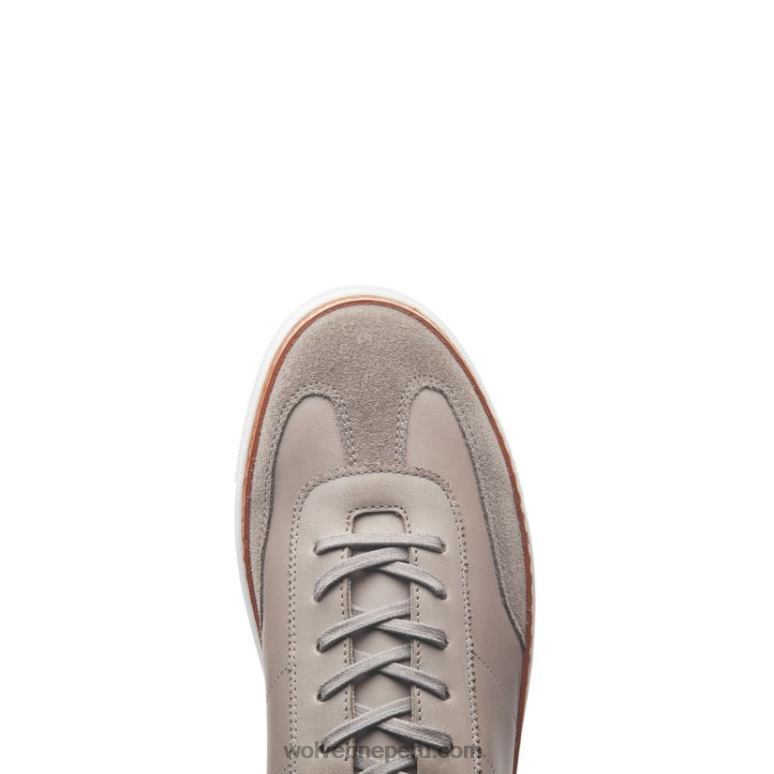 hombres L24N225 Wolverine cuero gris/gamuza gris tenis blvd court