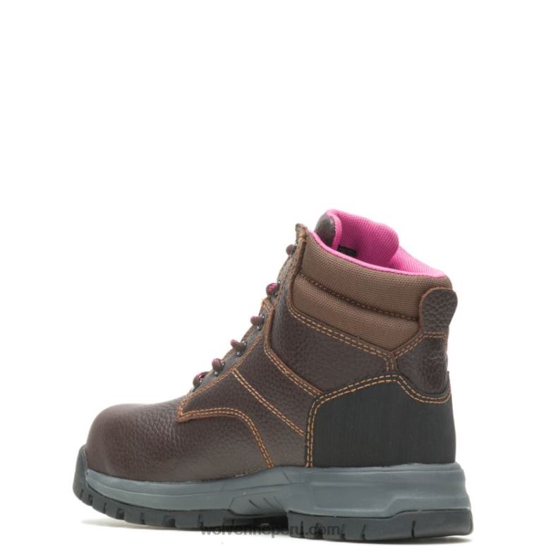 mujer L24N102 Wolverine marrón bota de trabajo impermeable piper con punta de material compuesto de 6