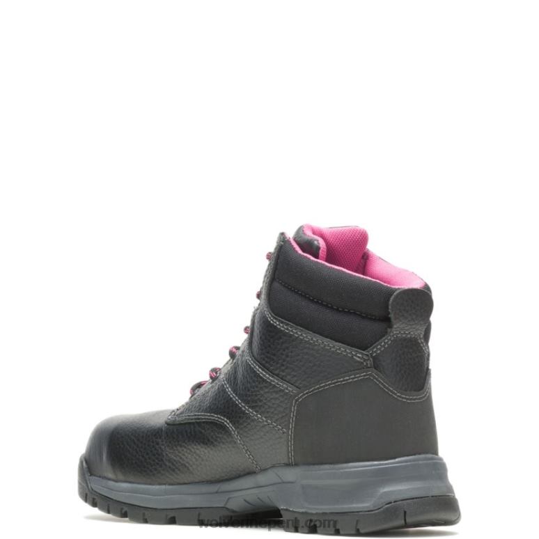 mujer L24N103 Wolverine negro bota de trabajo impermeable piper con punta de material compuesto de 6