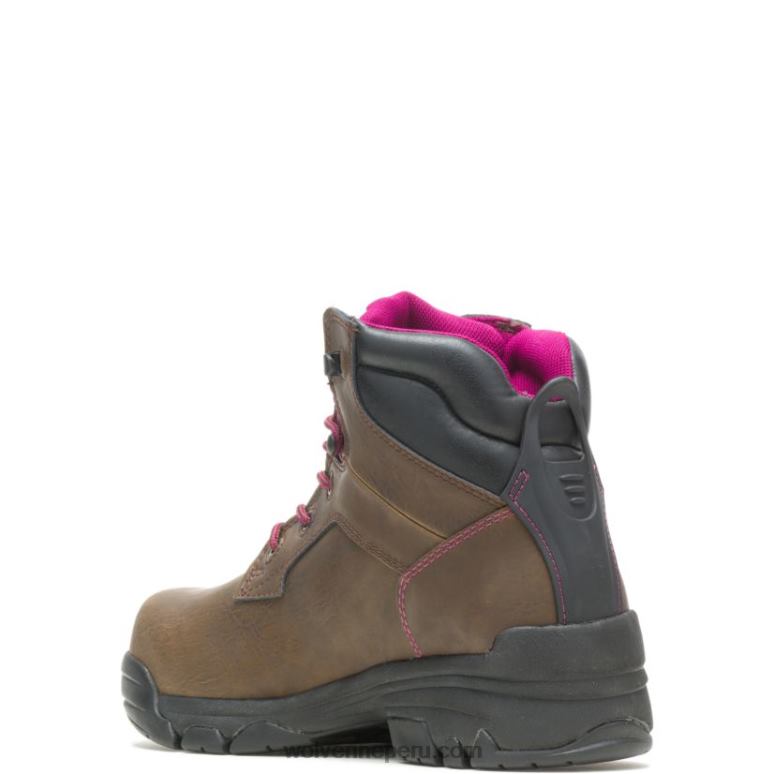 mujer L24N58 Wolverine marrón bota de trabajo merlin impermeable con punta de material compuesto de 6