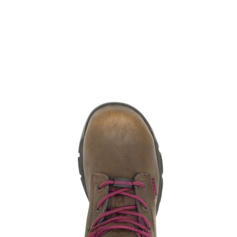 mujer L24N58 Wolverine marrón bota de trabajo merlin impermeable con punta de material compuesto de 6