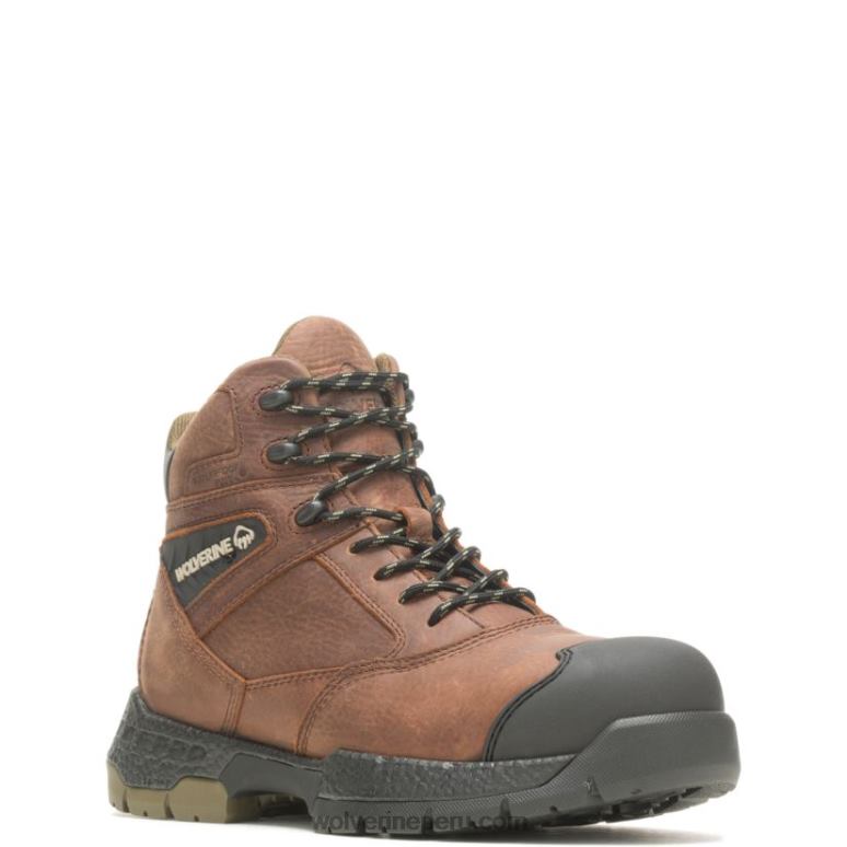 hombres L24N135 Wolverine marrón bota de trabajo rush ultraspring 6" carbonmax - Imagen 2