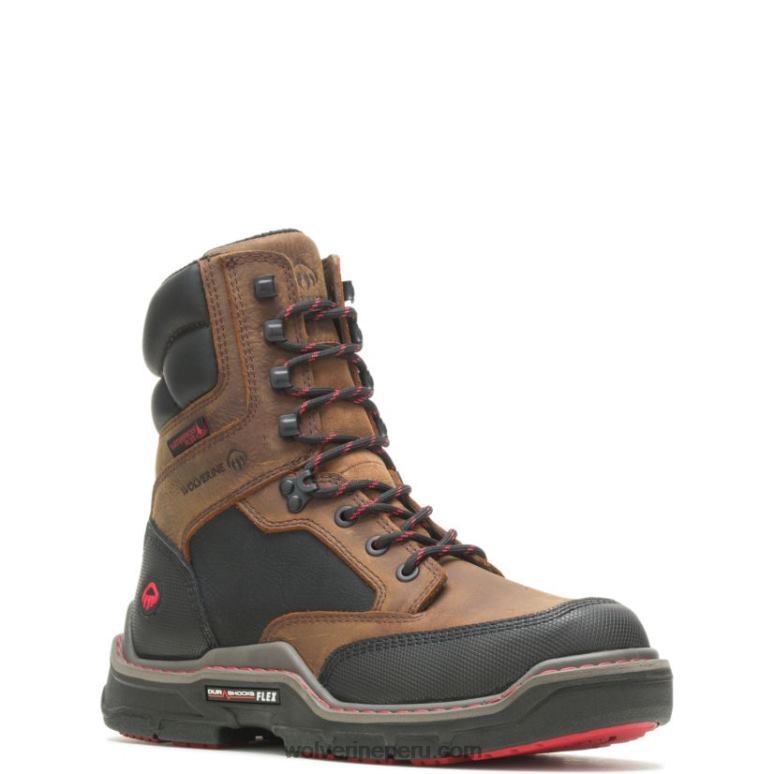 hombres L24N41 Wolverine marrón bota de trabajo raider durashocks de 8" carbonmax para servicio pesado - Imagen 2