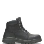 hombres L24N84 Wolverine negro bota de trabajo marquette con punta de acero de 6"